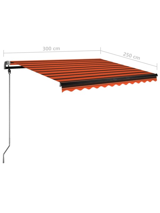 Rankiniu būdu ištraukiama markizė, oranžinė ir ruda, 350x250cm