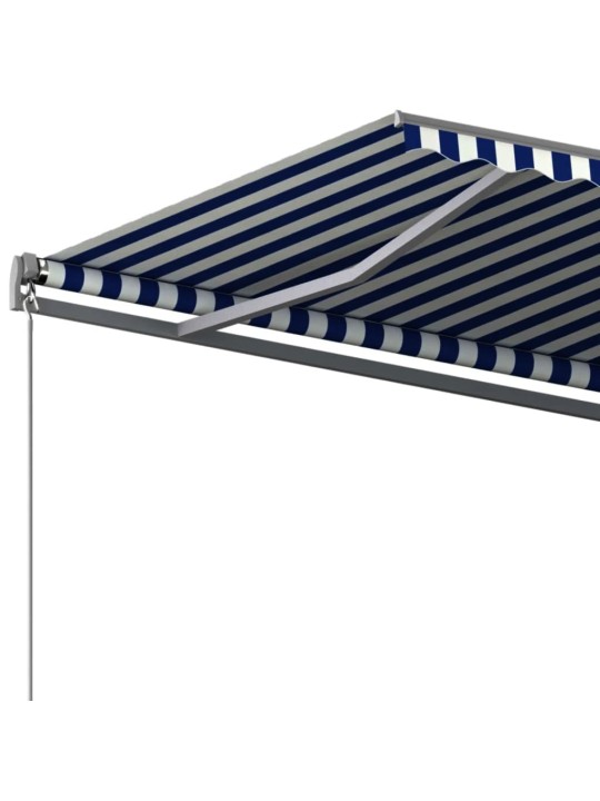 Pastatoma automatinė markizė, mėlynos/baltos spalvos, 350x250cm