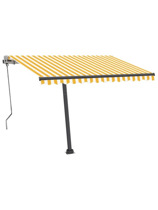 Pastatoma automatinė markizė, geltona/balta, 350x250cm