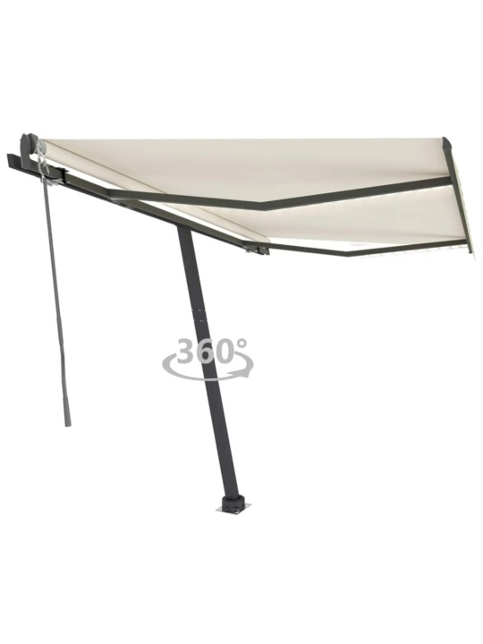 Automatinė markizė su LED/vėjo jutikliu, kreminė, 350x250cm
