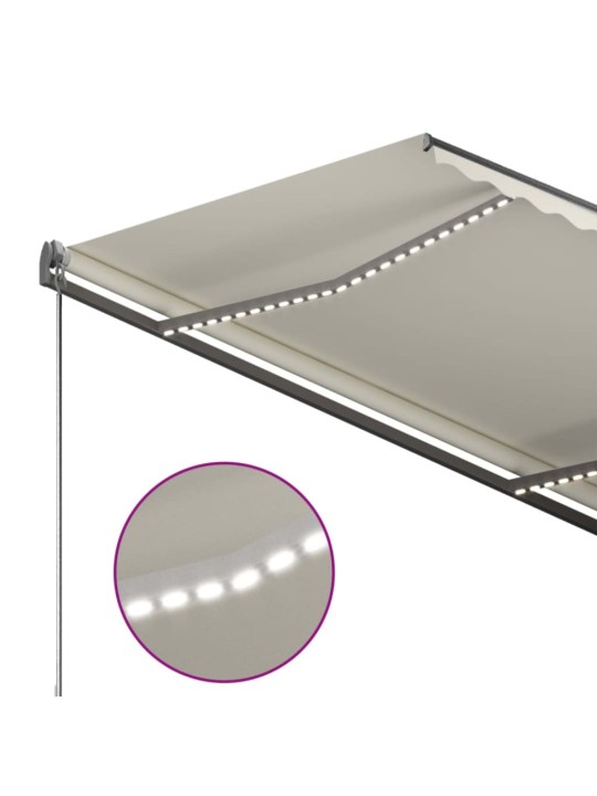 Automatinė markizė su LED/vėjo jutikliu, kreminė, 350x250cm