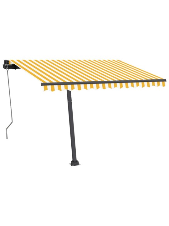 Markizė su LED/vėjo jutikliu, geltona/balta, 350x250cm