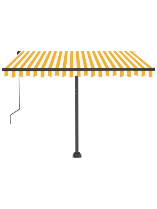 Markizė su LED/vėjo jutikliu, geltona/balta, 350x250cm