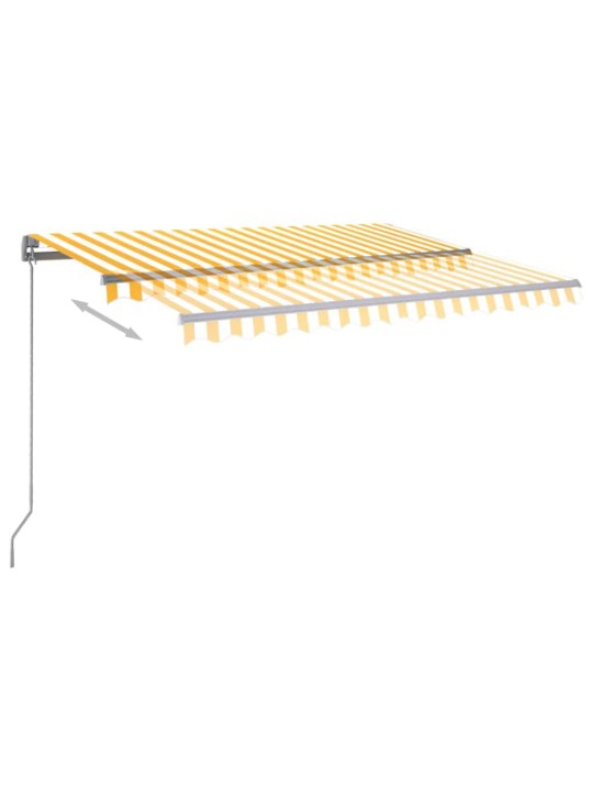 Markizė su LED/vėjo jutikliu, geltona/balta, 350x250cm