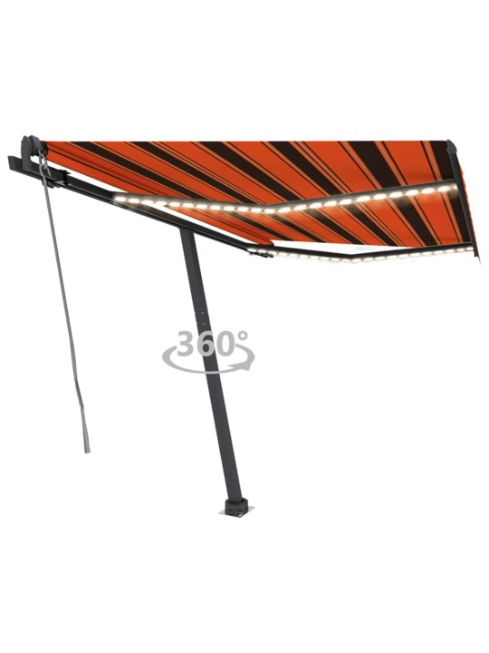 Markizė su LED/vėjo jutikliu, oranžinė/ruda, 350x250cm