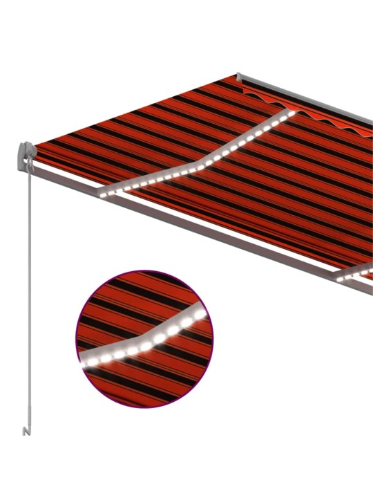 Markizė su LED/vėjo jutikliu, oranžinė/ruda, 350x250cm