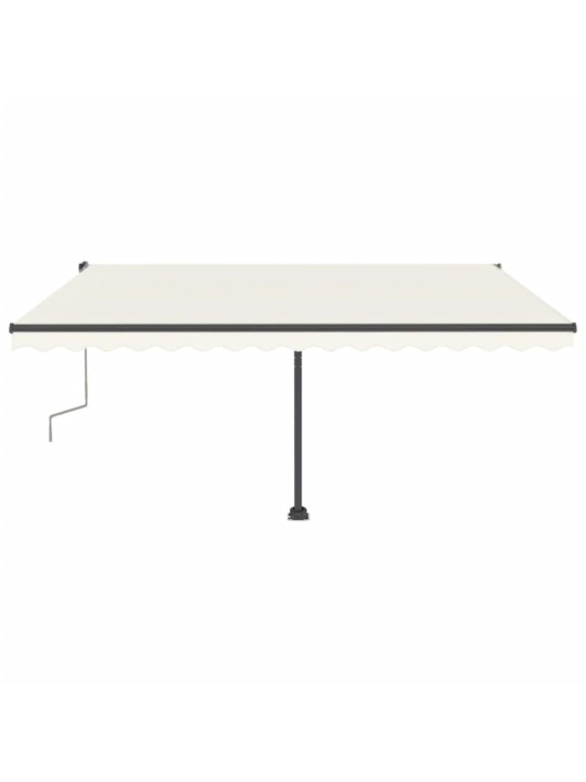 Rankiniu būdu ištraukiama markizė su LED, kreminė, 400x300cm