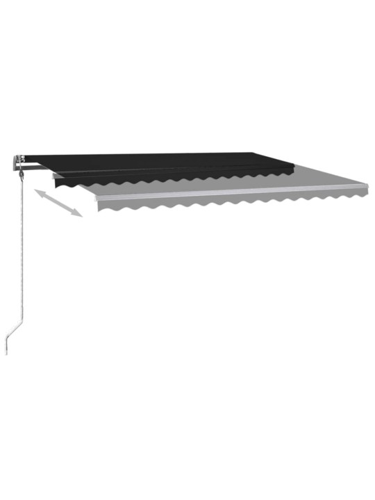 Rankiniu būdu ištraukiama markizė su LED, antracito, 400x300cm