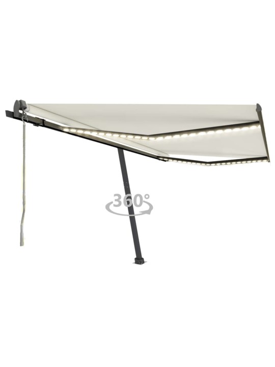 Automatinė markizė su LED/vėjo jutikliu, kreminė, 400x300cm