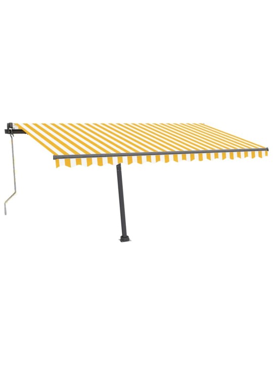 Markizė su LED/vėjo jutikliu, geltona/balta, 400x300cm