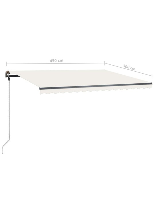 Rankiniu būdu ištraukiama markizė su LED, kreminė, 450x300cm