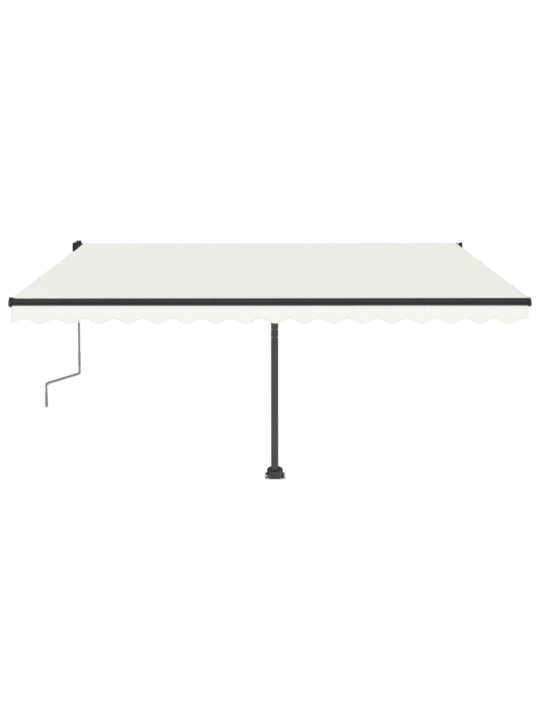 Rankiniu būdu ištraukiama markizė su LED, kreminė, 450x300cm