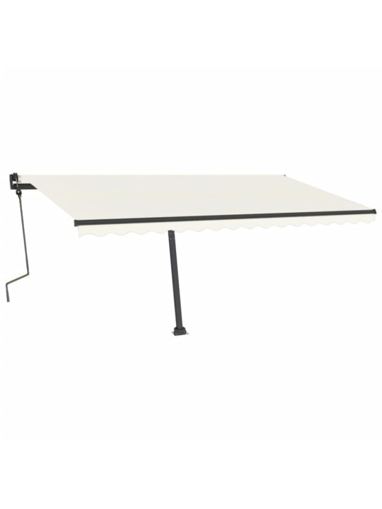Rankiniu būdu ištraukiama markizė su LED, kreminė, 450x300cm