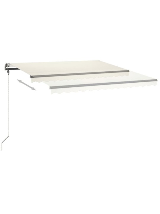 Rankiniu būdu ištraukiama markizė su LED, kreminė, 450x300cm