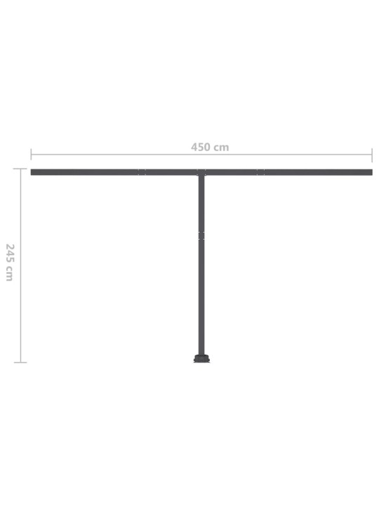 Rankiniu būdu ištraukiama markizė su LED, antracito, 450x300cm