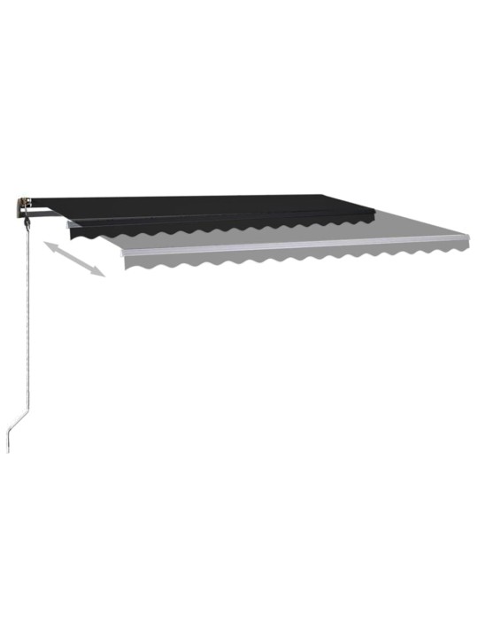Rankiniu būdu ištraukiama markizė su LED, antracito, 450x300cm