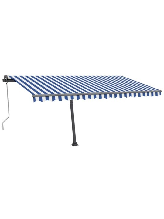 Pastatoma automatinė markizė, mėlynos/baltos spalvos, 450x300cm