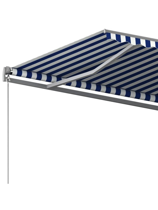 Pastatoma automatinė markizė, mėlynos/baltos spalvos, 450x300cm