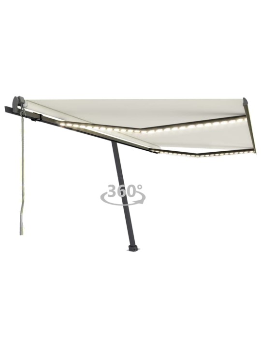 Automatinė markizė su LED/vėjo jutikliu, kreminė, 450x300cm