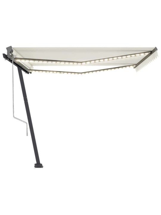 Automatinė markizė su LED/vėjo jutikliu, kreminė, 450x300cm