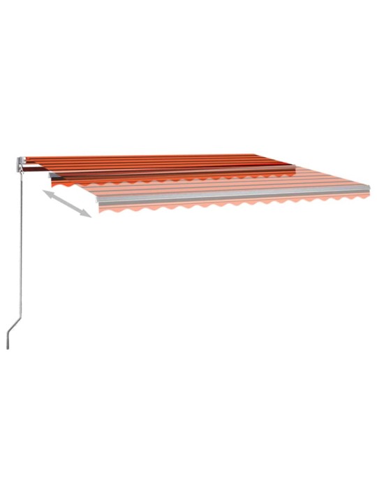 Markizė su LED/vėjo jutikliu, oranžinė/ruda, 450x300cm