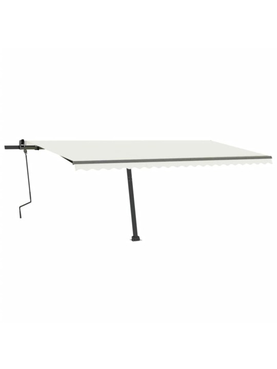 Rankiniu būdu ištraukiama markizė su LED, kreminė, 500x300cm