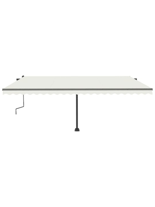 Rankiniu būdu ištraukiama markizė su LED, kreminė, 500x300cm