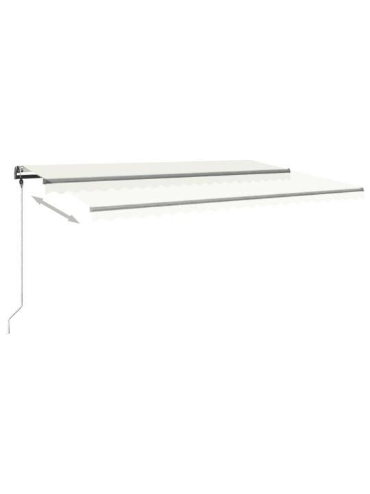 Rankiniu būdu ištraukiama markizė su LED, kreminė, 500x300cm