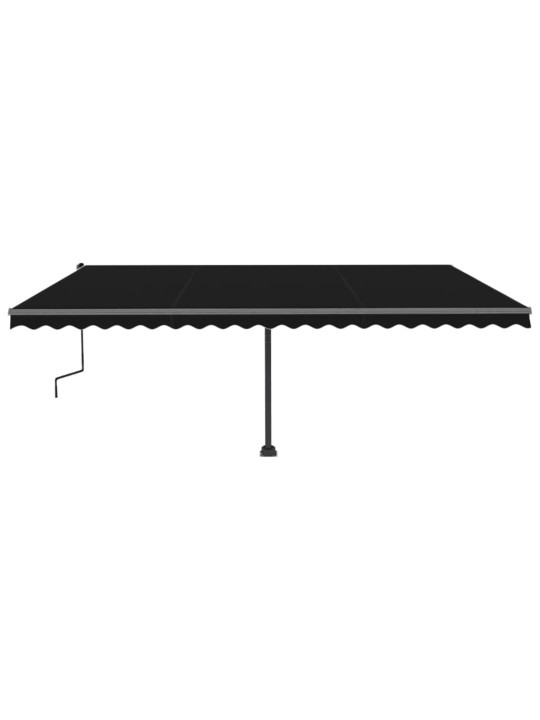 Rankiniu būdu ištraukiama markizė su LED, antracito, 500x300cm
