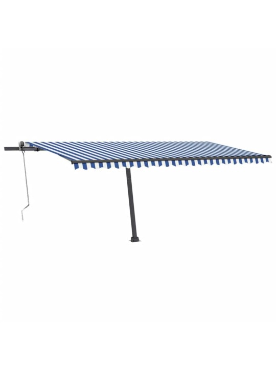 Pastatoma automatinė markizė, mėlynos/baltos spalvos, 500x300cm