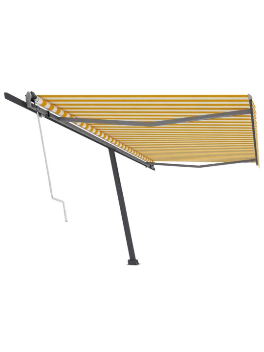 Pastatoma automatinė markizė, geltona/balta, 500x300cm