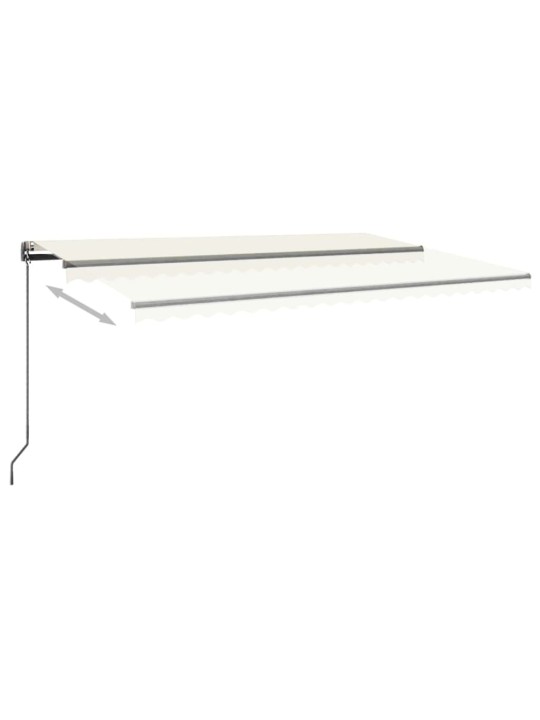 Automatinė markizė su LED/vėjo jutikliu, kreminė, 500x300cm