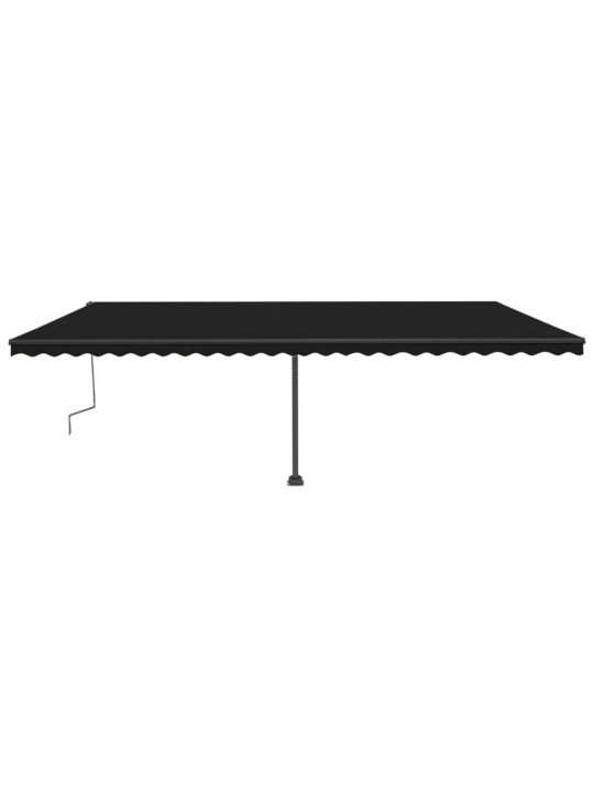 Rankiniu būdu ištraukiama markizė su LED, antracito, 600x300cm