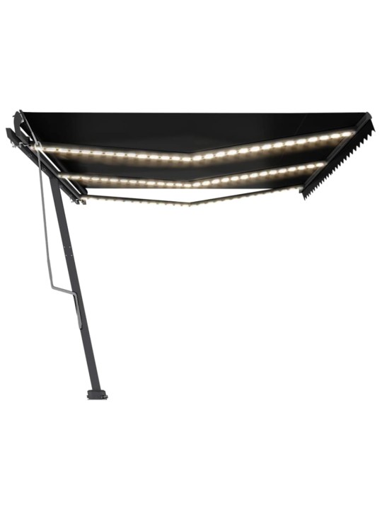 Rankiniu būdu ištraukiama markizė su LED, antracito, 600x300cm