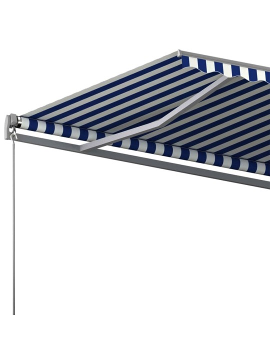 Pastatoma automatinė markizė, mėlynos/baltos spalvos, 600x300cm
