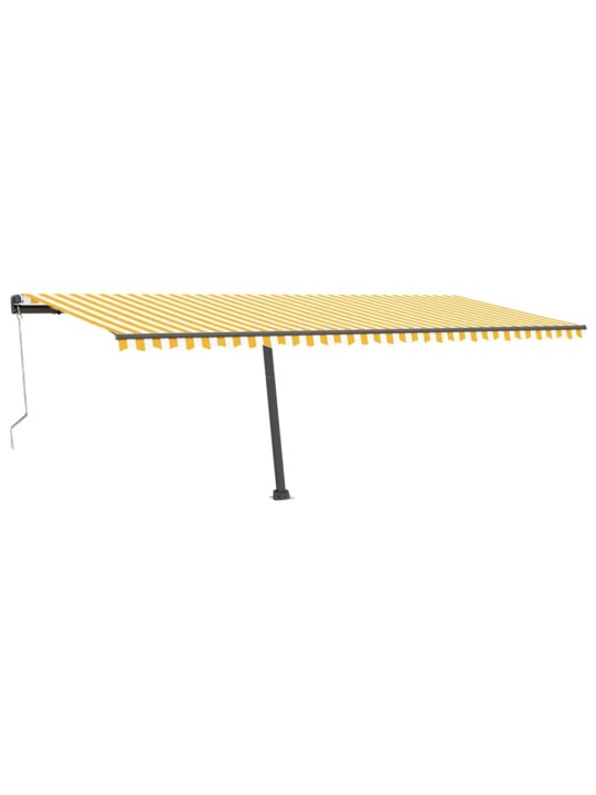 Pastatoma automatinė markizė, geltona/balta, 600x300cm