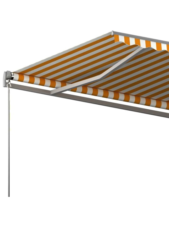 Pastatoma automatinė markizė, geltona/balta, 600x300cm