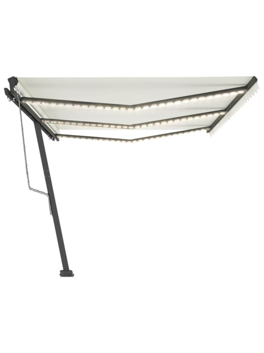 Automatinė markizė su LED/vėjo jutikliu, kreminė, 600x300cm