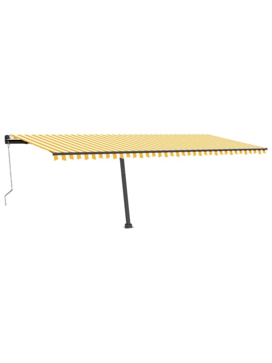 Markizė su LED/vėjo jutikliu, geltona/balta, 600x300cm
