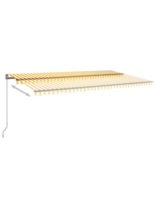 Markizė su LED/vėjo jutikliu, geltona/balta, 600x300cm