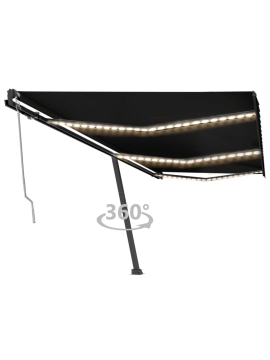 Automatinė markizė su LED/vėjo jutikliu, antracito, 600x300cm