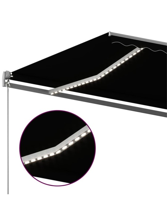 Automatinė markizė su LED/vėjo jutikliu, antracito, 600x300cm