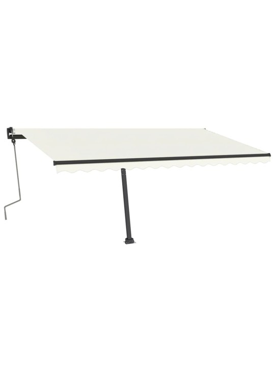 Rankiniu būdu ištraukiama markizė su LED, kreminė, 400x350cm