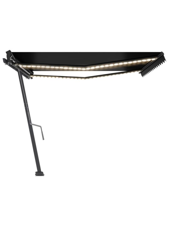 Rankiniu būdu ištraukiama markizė su LED, antracito, 400x350cm