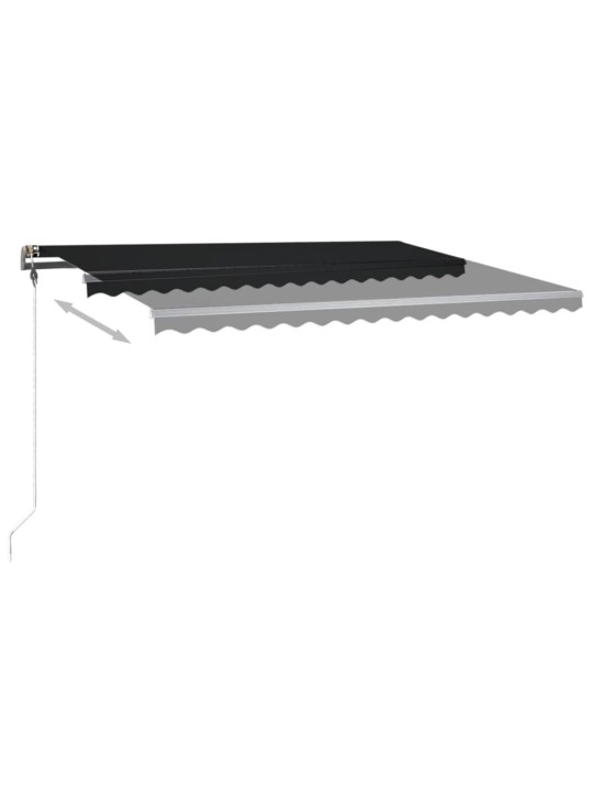 Rankiniu būdu ištraukiama markizė su LED, antracito, 400x350cm