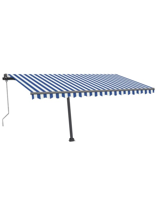 Pastatoma automatinė markizė, mėlynos/baltos spalvos, 400x350cm