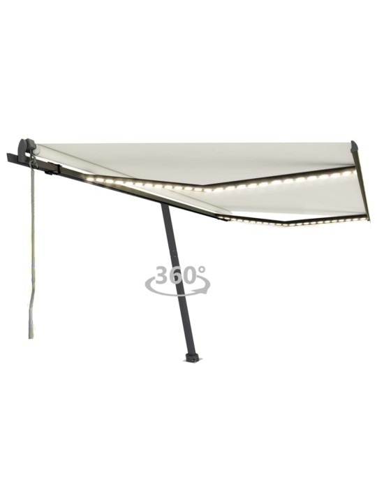 Automatinė markizė su LED/vėjo jutikliu, kreminė, 400x350cm