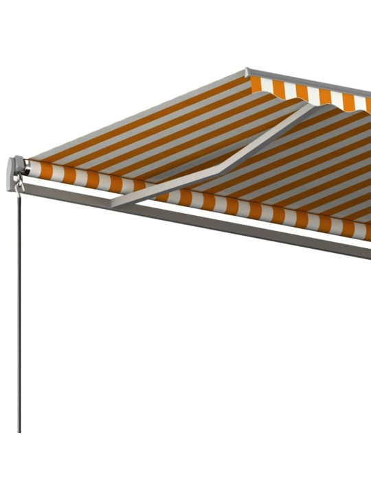 Pastatoma automatinė markizė, geltona/balta, 450x350cm