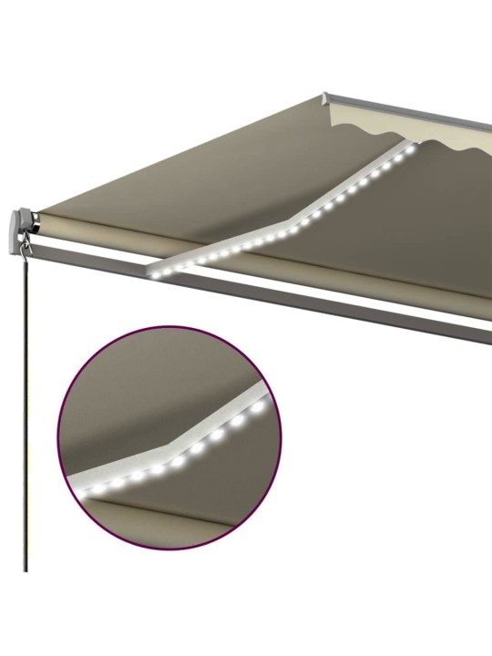 Automatinė markizė su LED/vėjo jutikliu, kreminė, 450x350cm