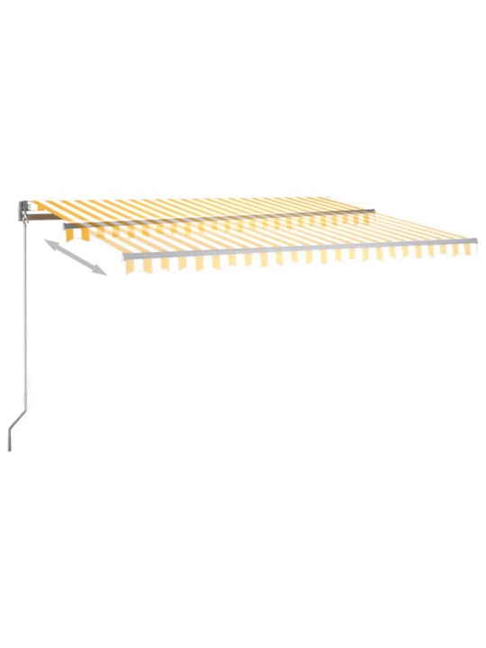 Markizė su LED/vėjo jutikliu, geltona/balta, 450x350cm